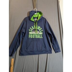 NFL Seattle Seahawks men's pullover hoodie navy blue with green accents‎ size XL